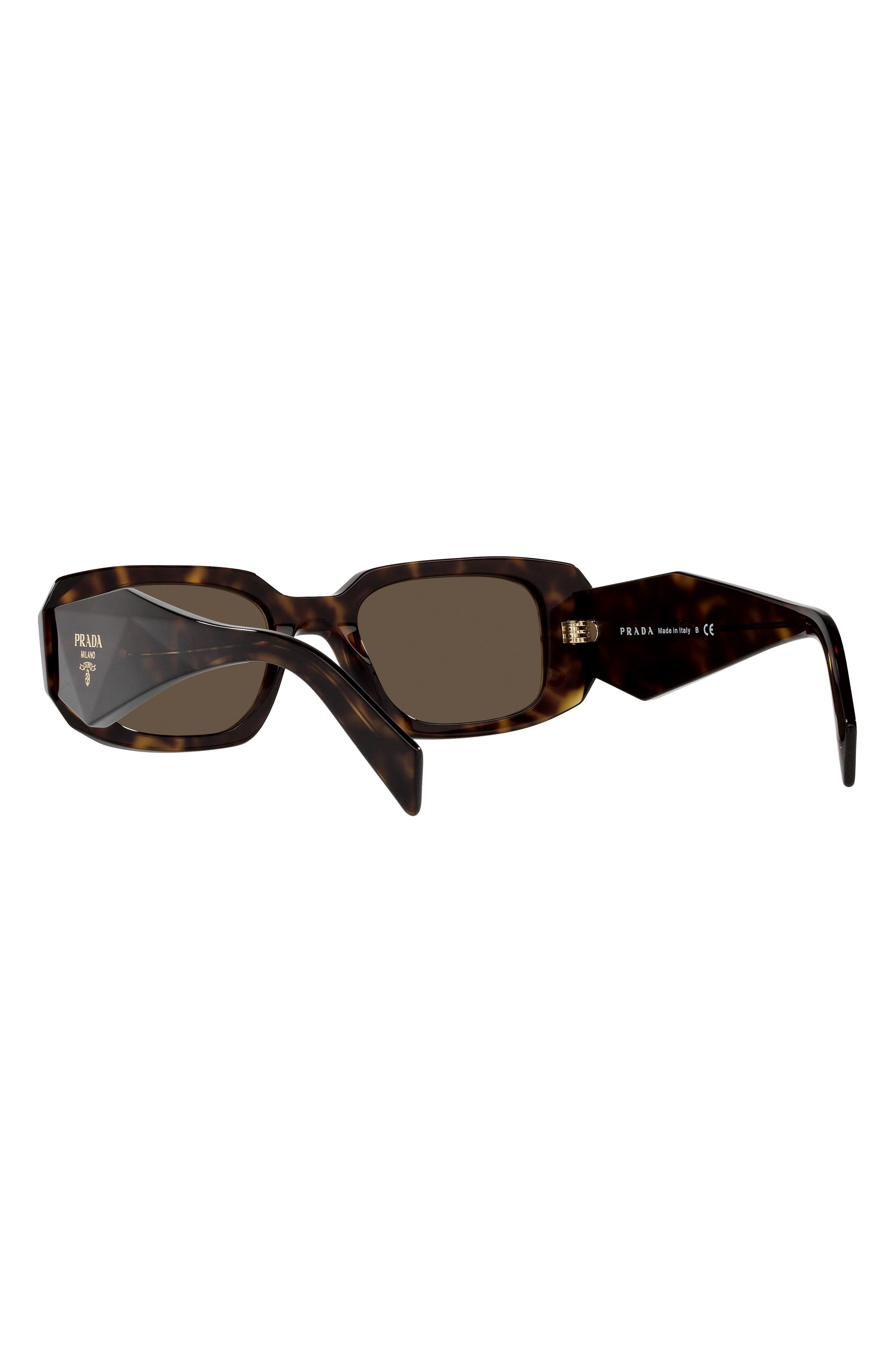 Prada Runway 49mm Rectangular Sunglasses in Tortoise/Brown at Nordstrom - 7