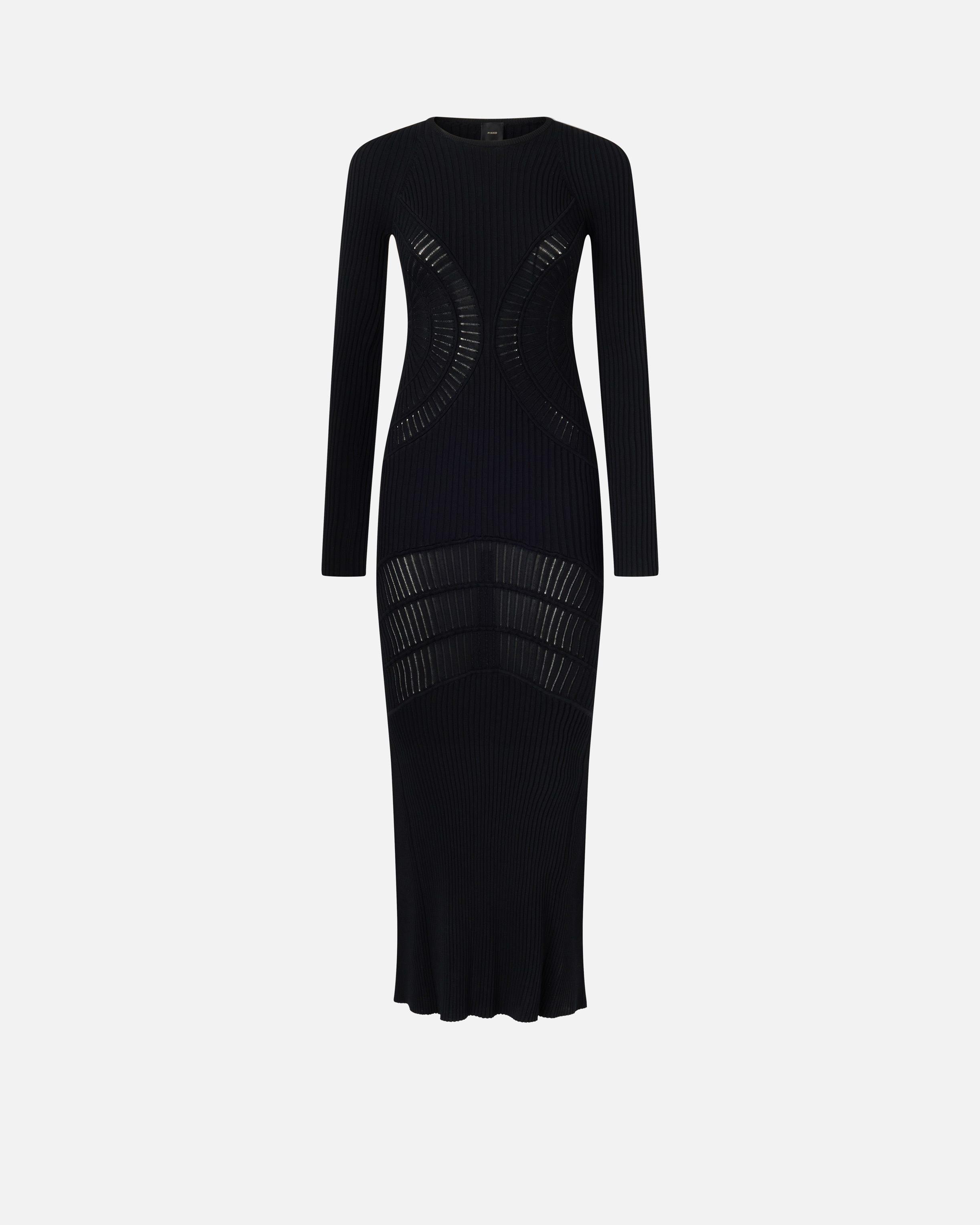 SLIM-FITTING RIBBED KNIT LONG DRESS - 1