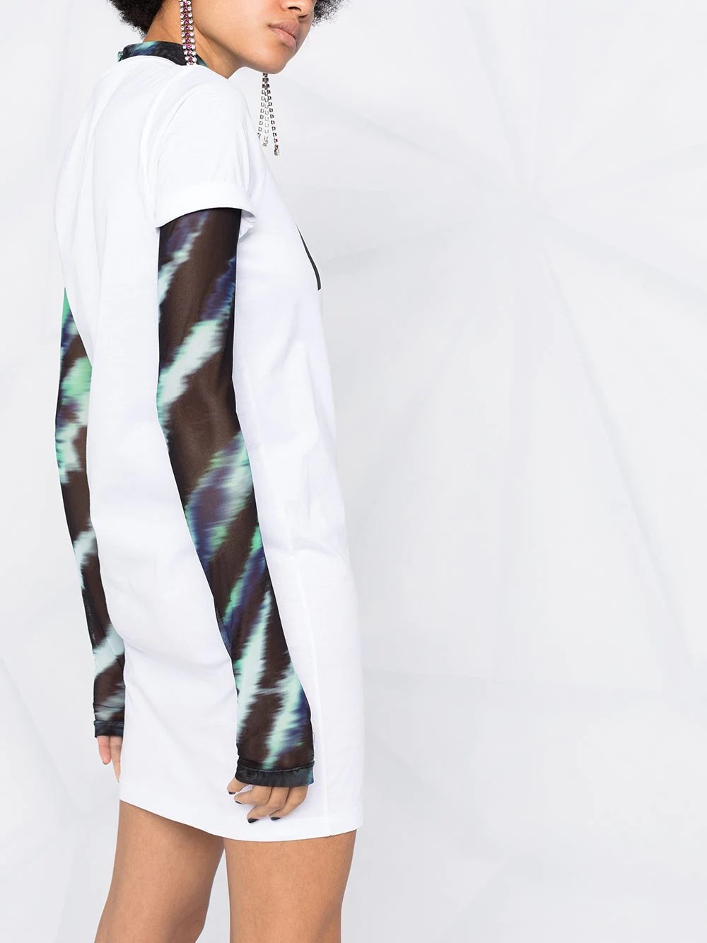 long-print T-shirt dress - 3