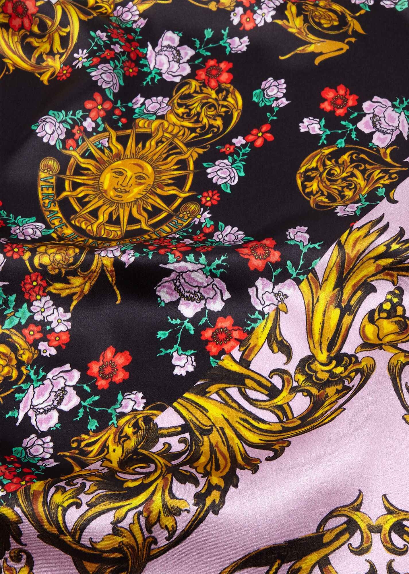 Sun Flower Garland Regalia Baroque Silk Scarf - 2