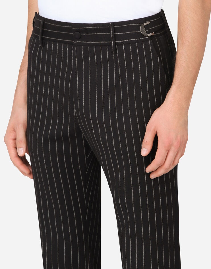 Pinstripe stretch wool pants - 4