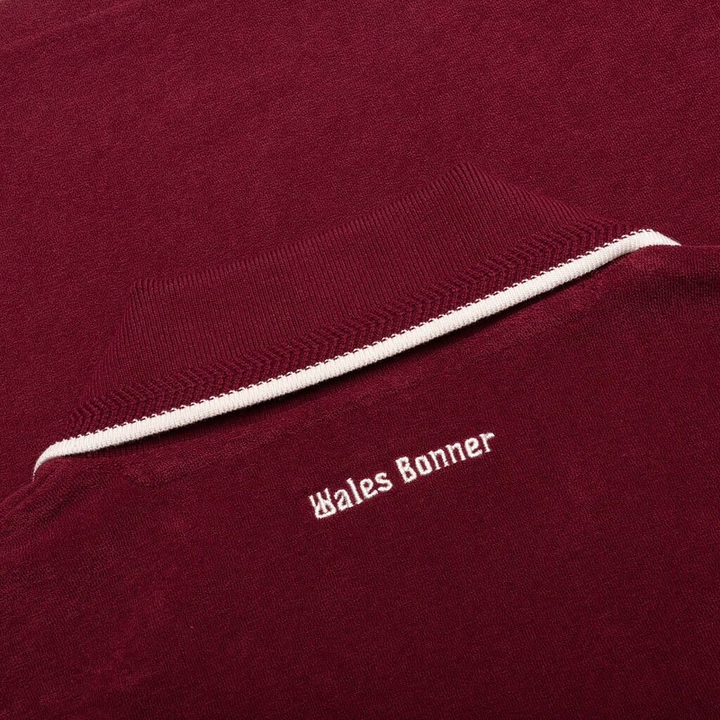 ADIDAS X WALES BONNER TERRY POLO - COLLEGIATE BURGUNDY - 3