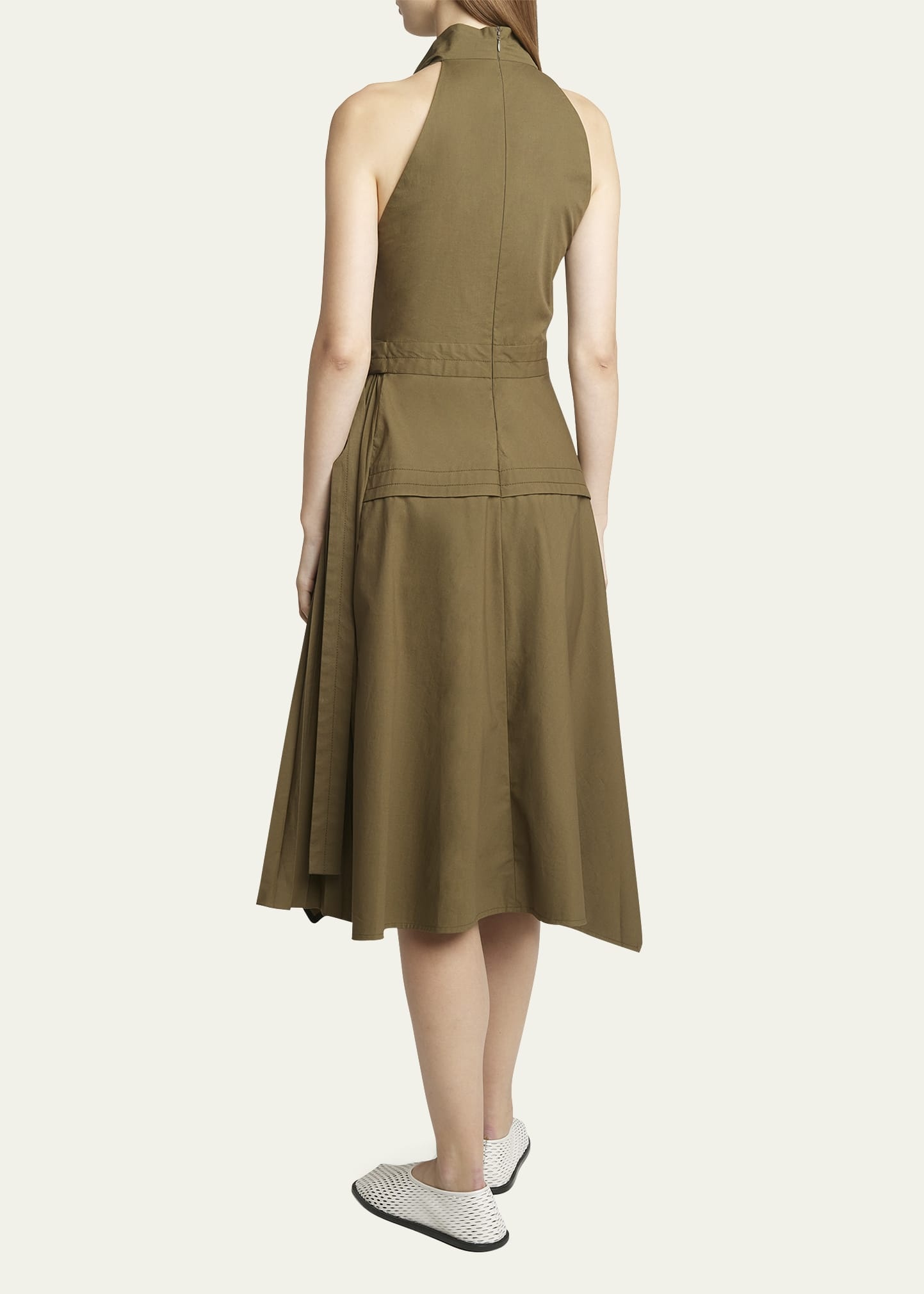 Yoko Compact Poplin Asymmetric Dress - 3