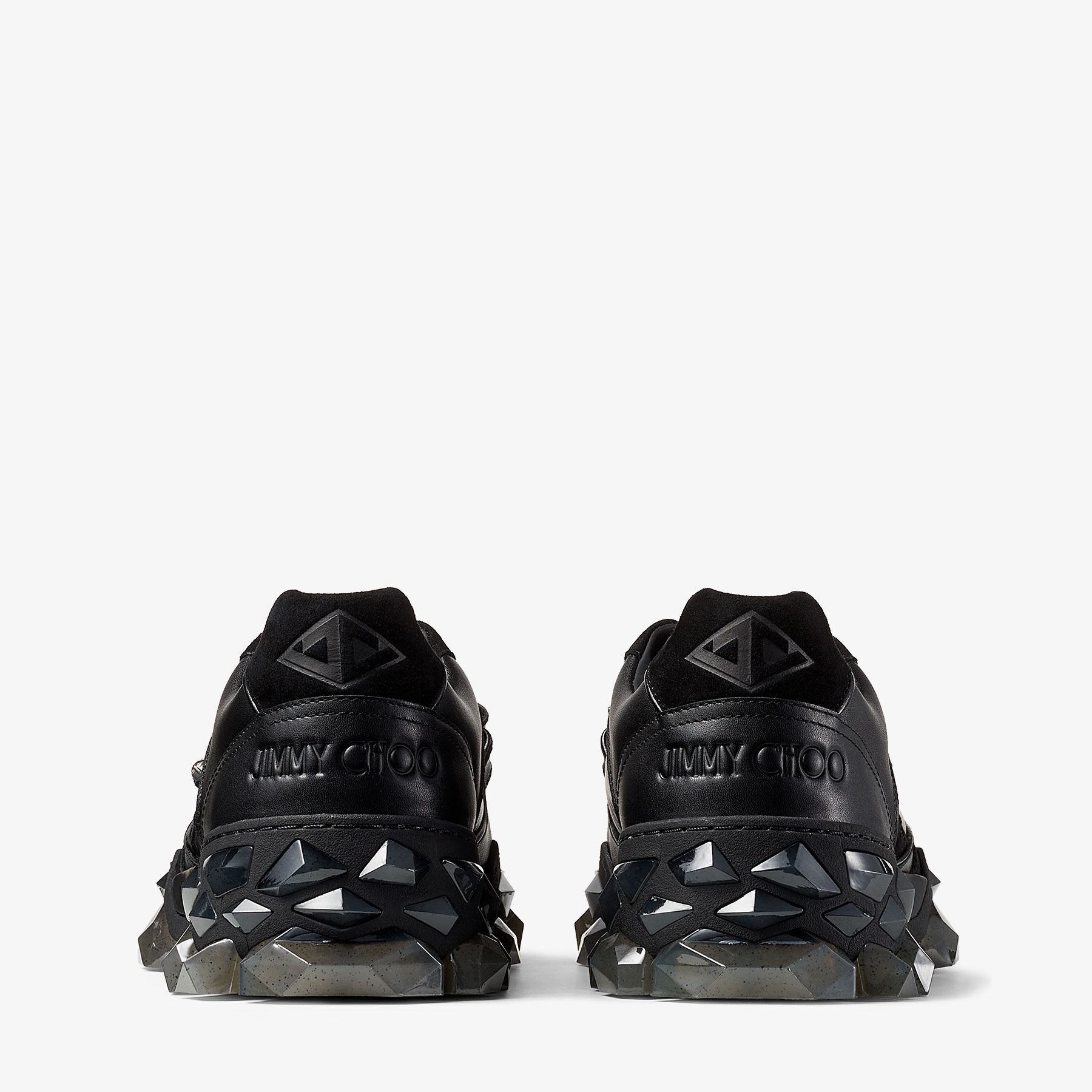 Diamond X Strap/m
Black Leather and Fabric Low-Top Trainers with Crystal Strap - 6