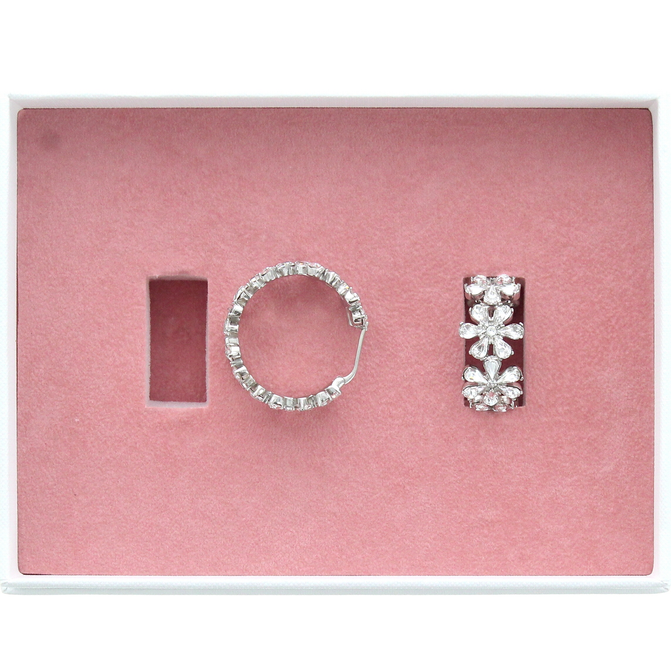 Amina Muaddi – Lily Hoop Earrings White - 3