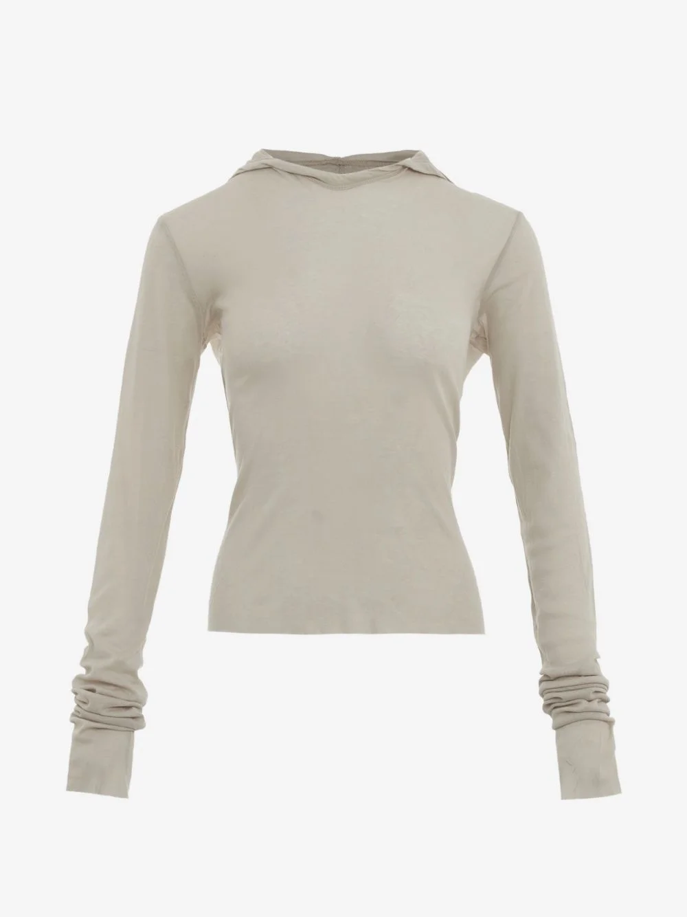 long-sleeve semi-sheer hoodie - 1