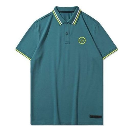 Li-Ning Way Of Wade Logo Polo Shirt 'Green Teal' APLQ211-2 - 1