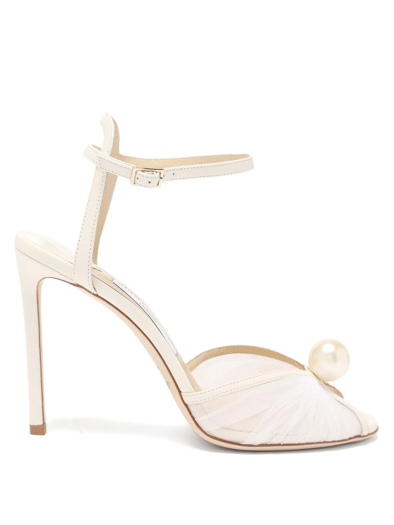 Sacora 100 faux-pearl tulle sandals 1