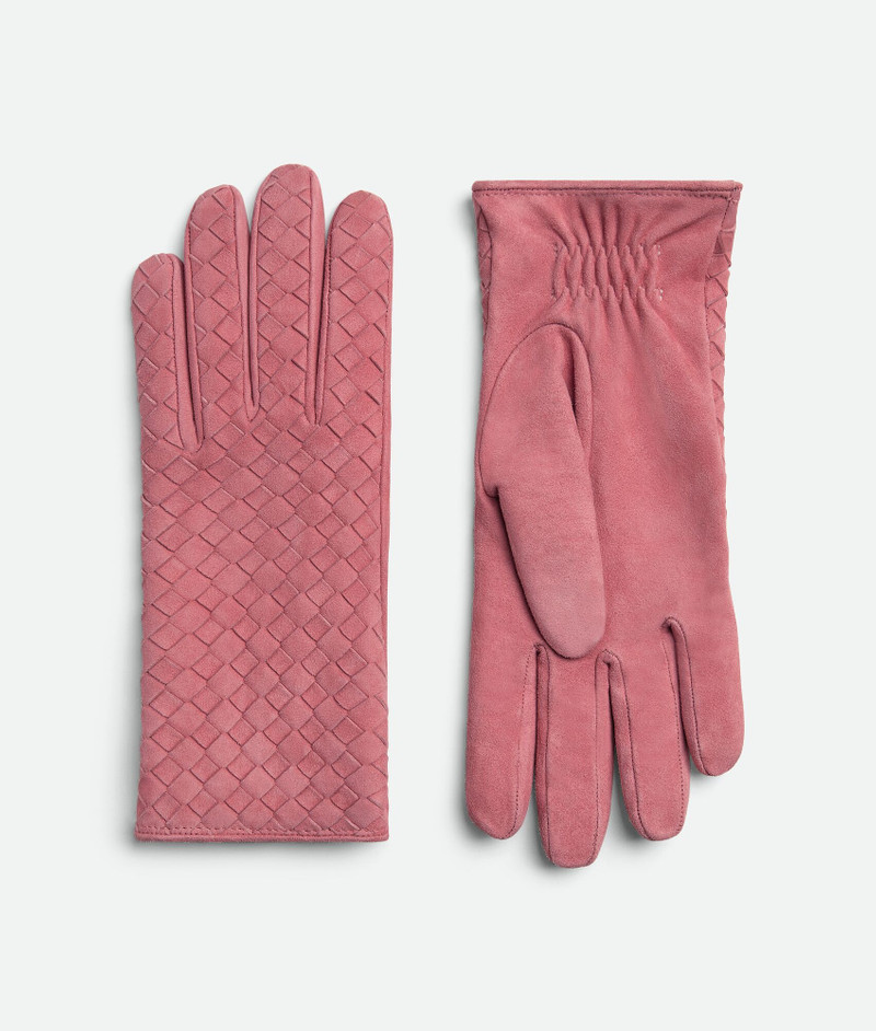Intrecciato Suede Leather Gloves 1