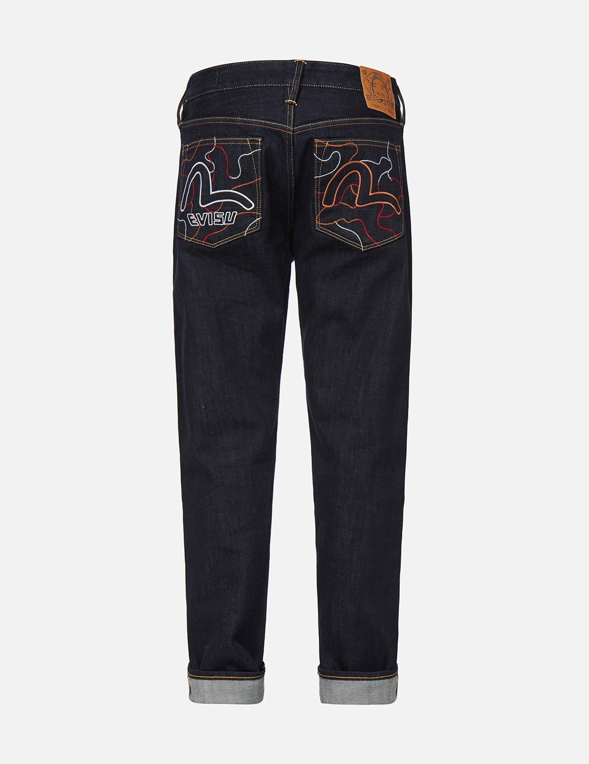 LINEAR CAMOUFLAGE AND SEAGULL EMBROIDERED CARROT FIT JEANS #2017 - 2