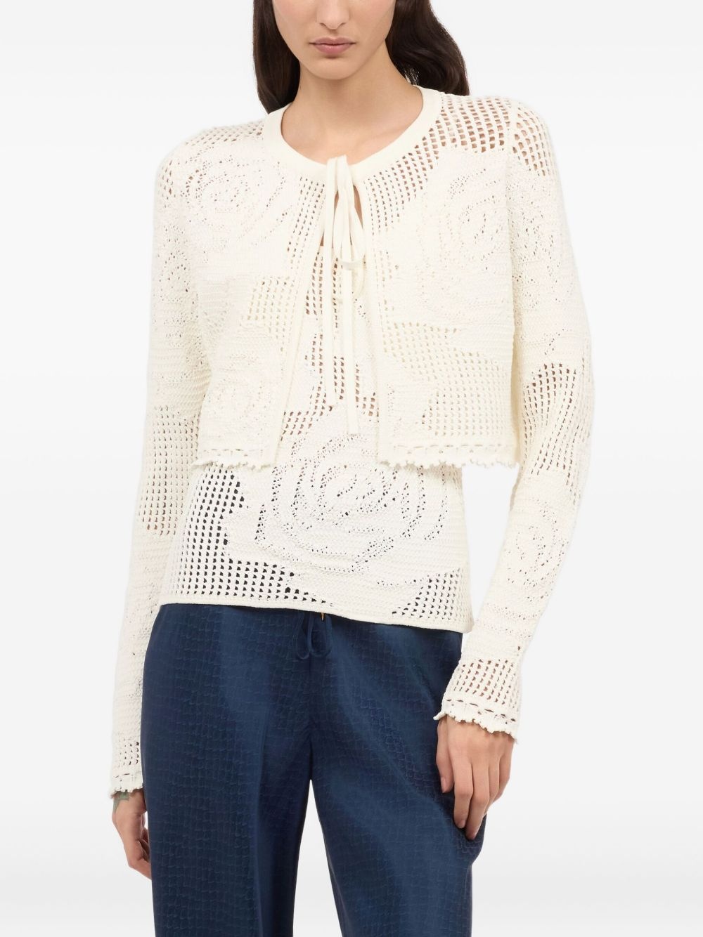 cropped knitted cardigan - 3
