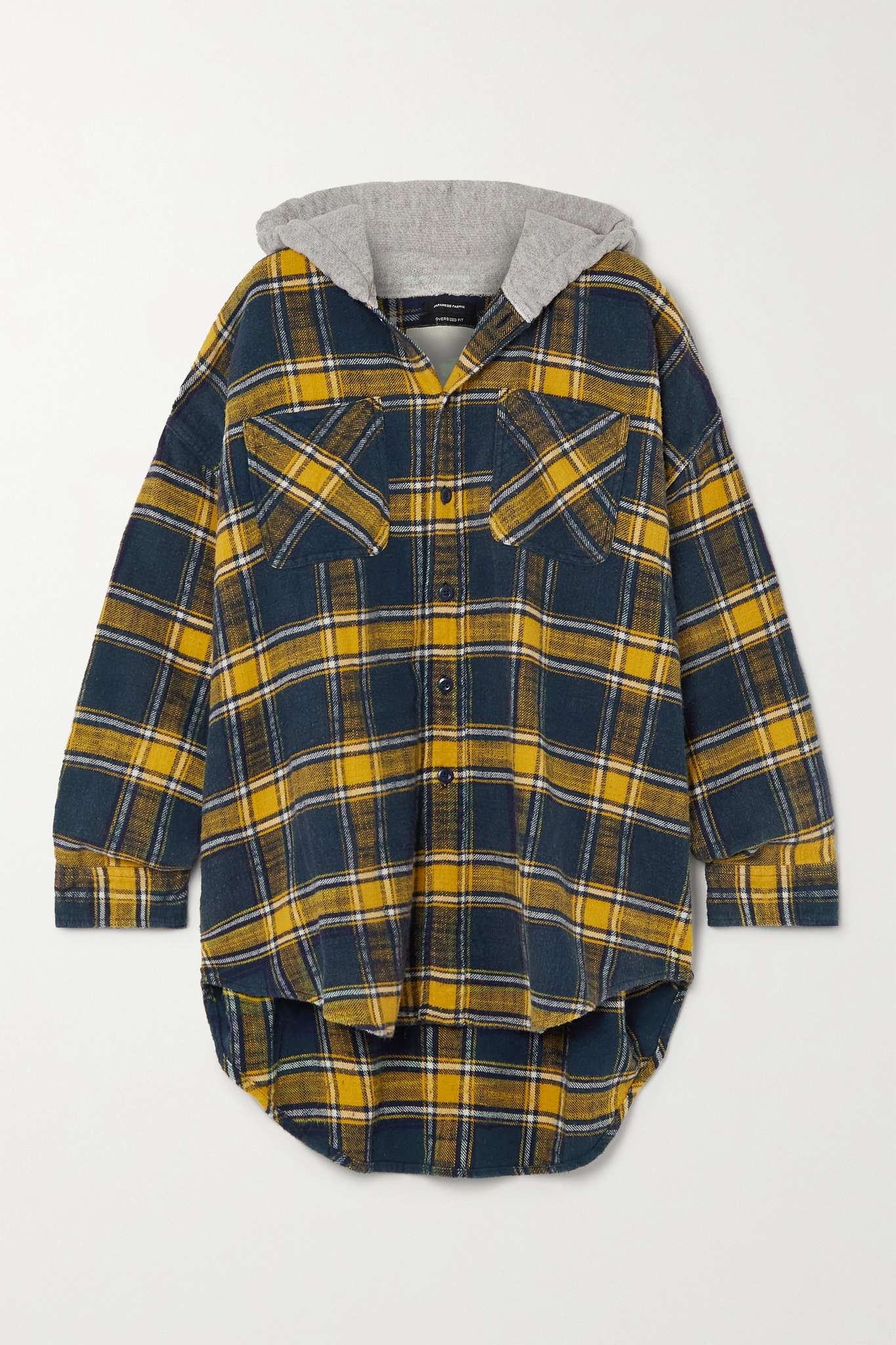 Hooded checked cotton-flannel jacket - 1