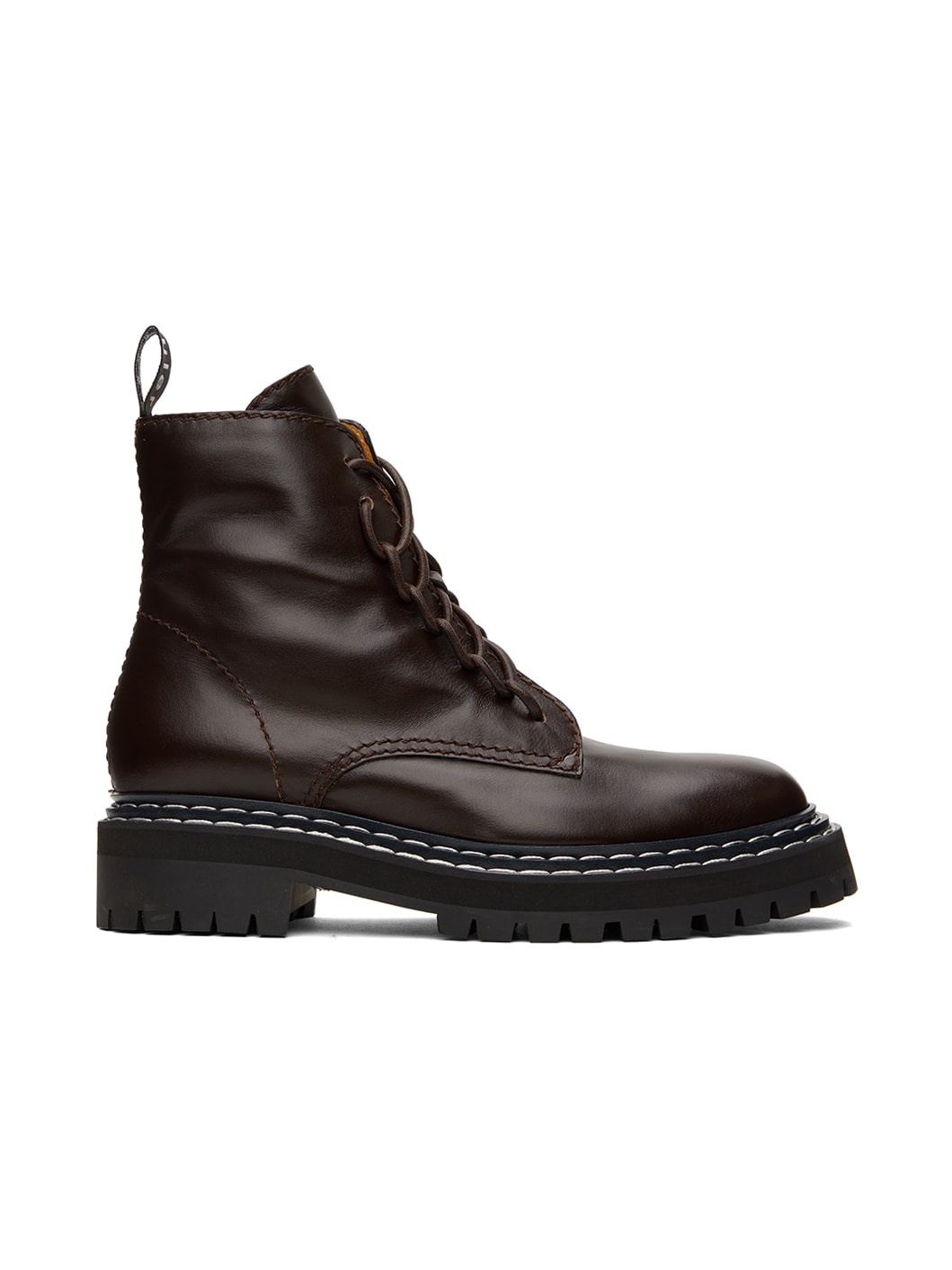 Brown Lug Sole Combat Boots - 1