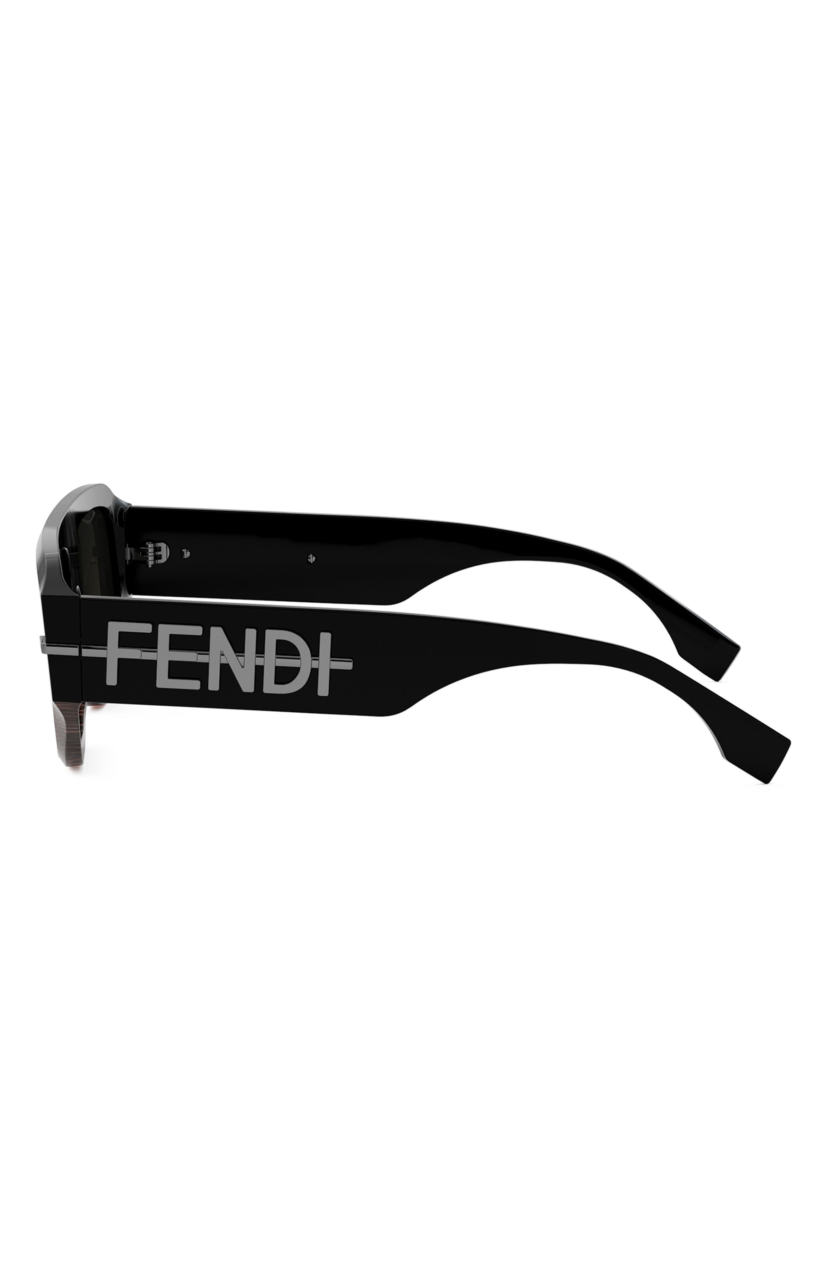 'Fendigraphy 54mm Geometric Sunglasses in Black/Other /Smoke at Nordstrom - 3