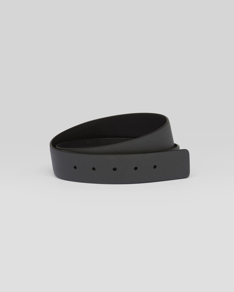 Reversible Saffiano leather belt strap 1