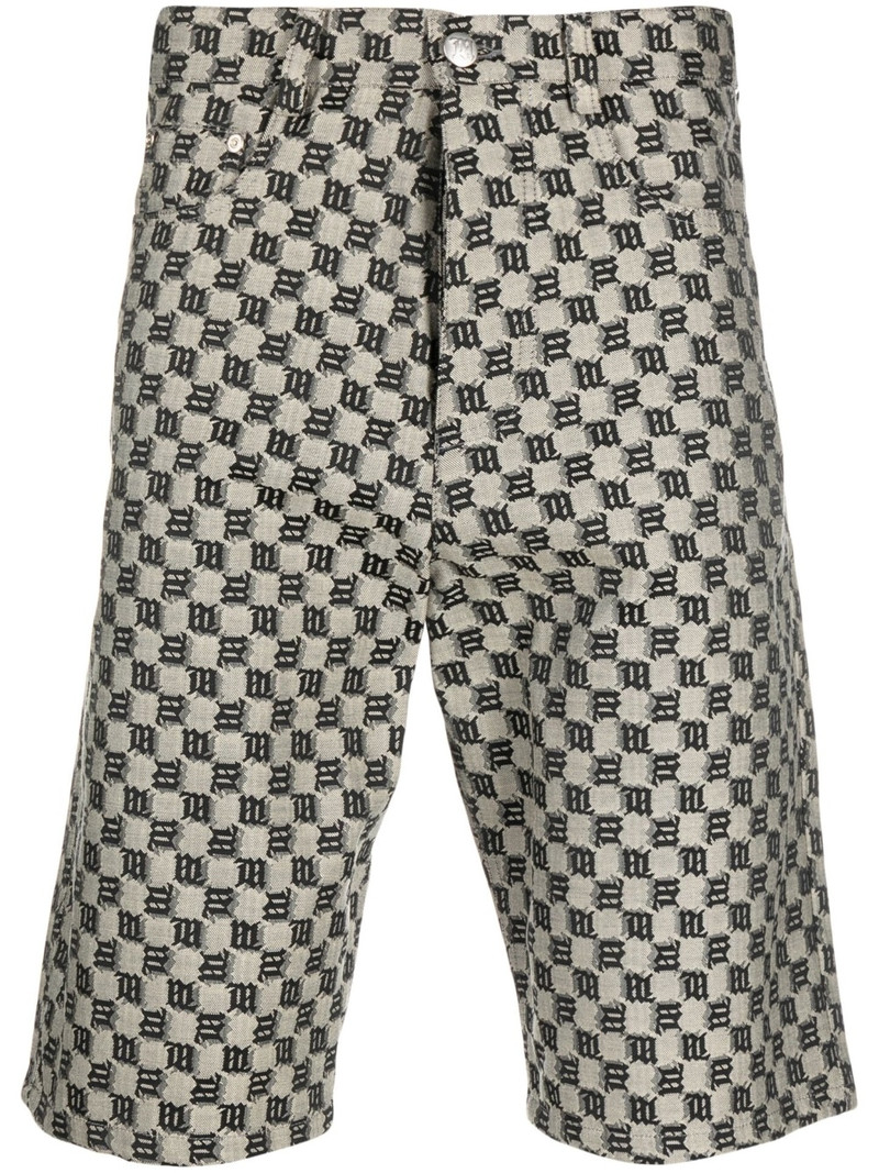 monogram-print cotton-blend shorts 1