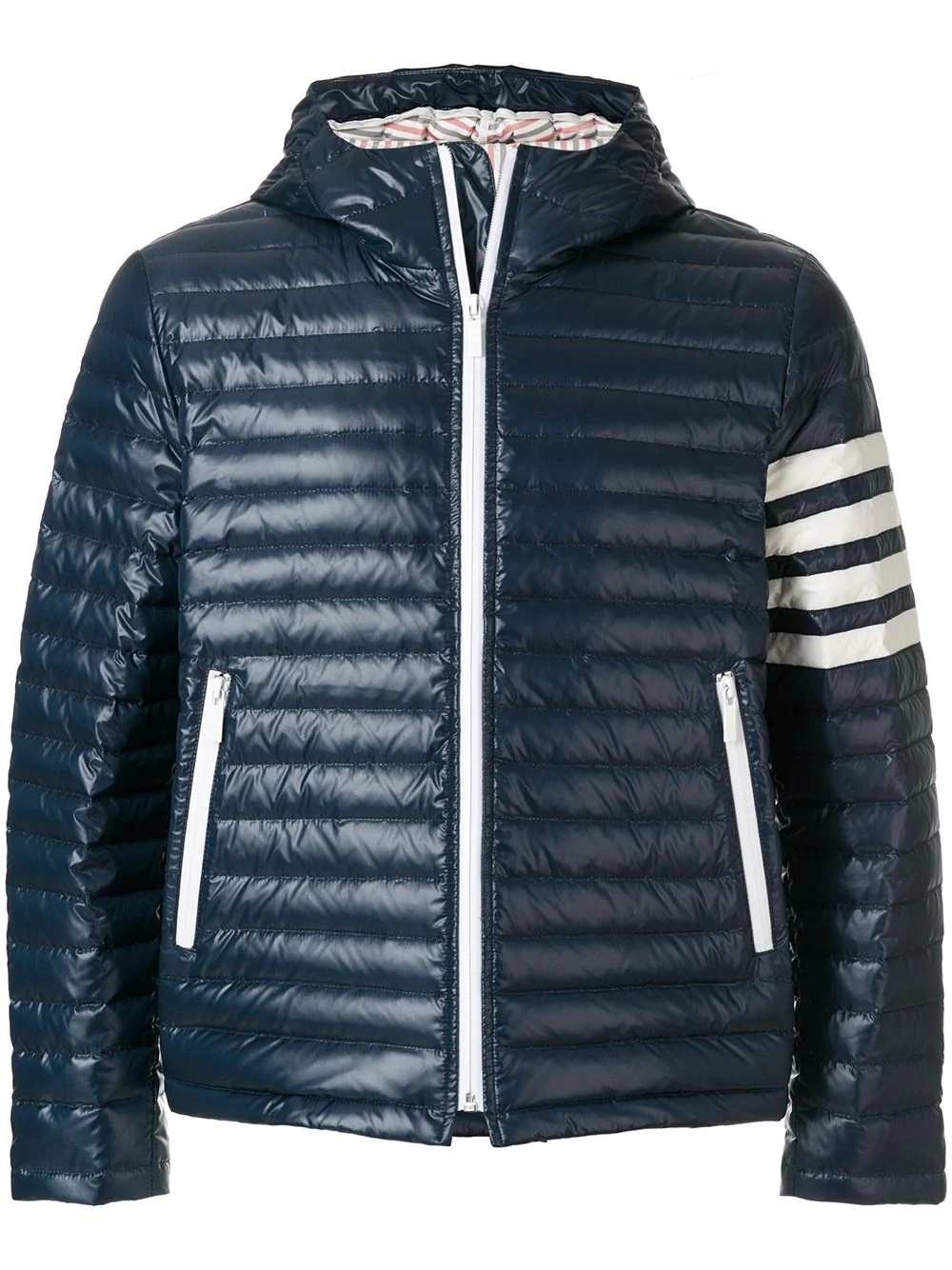 4-Bar Stripe Satin Finish Quilted Down-Filled Tech Jacket - 1