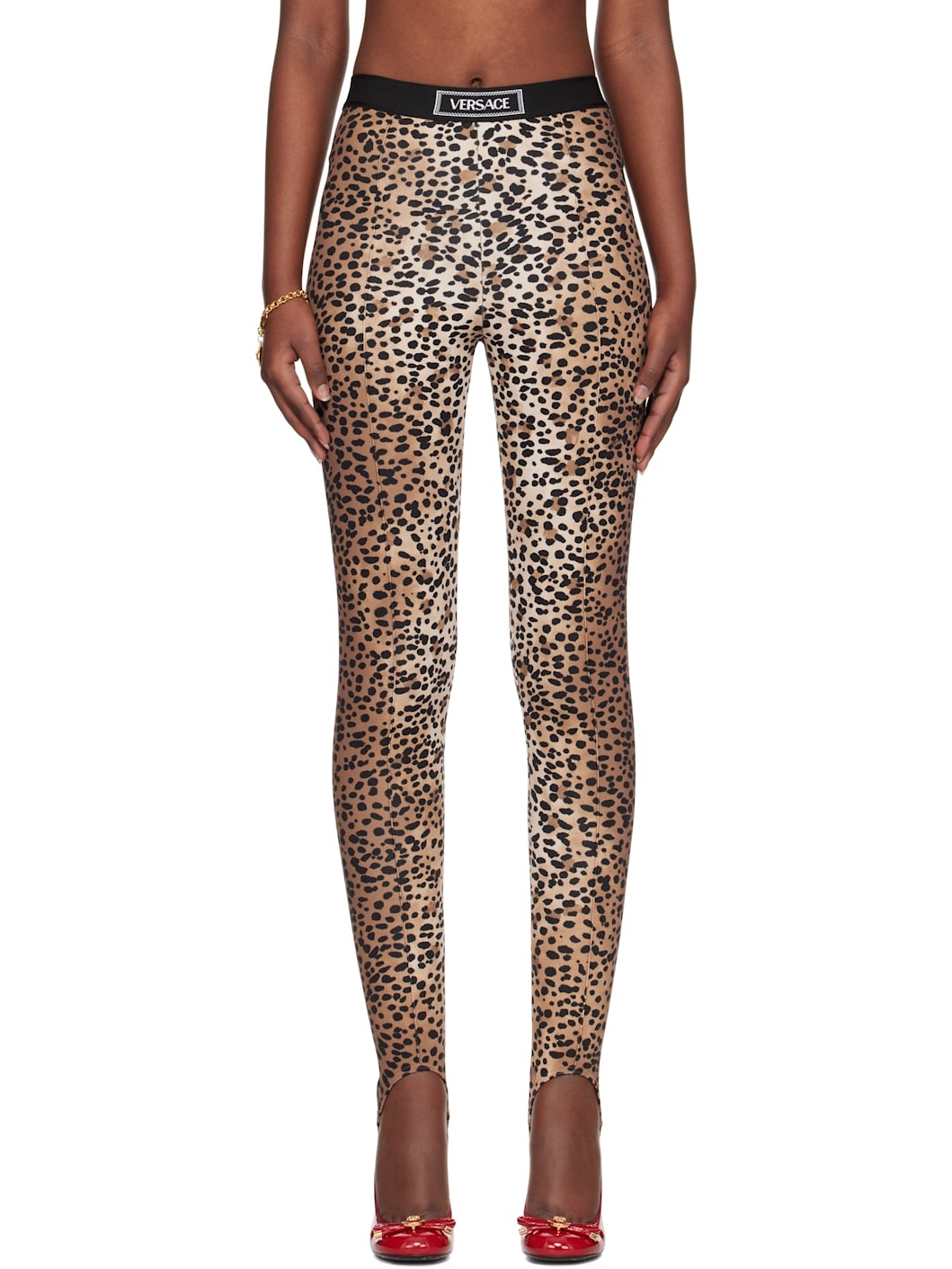 Brown & Black Leopard Stirrup Leggings - 1