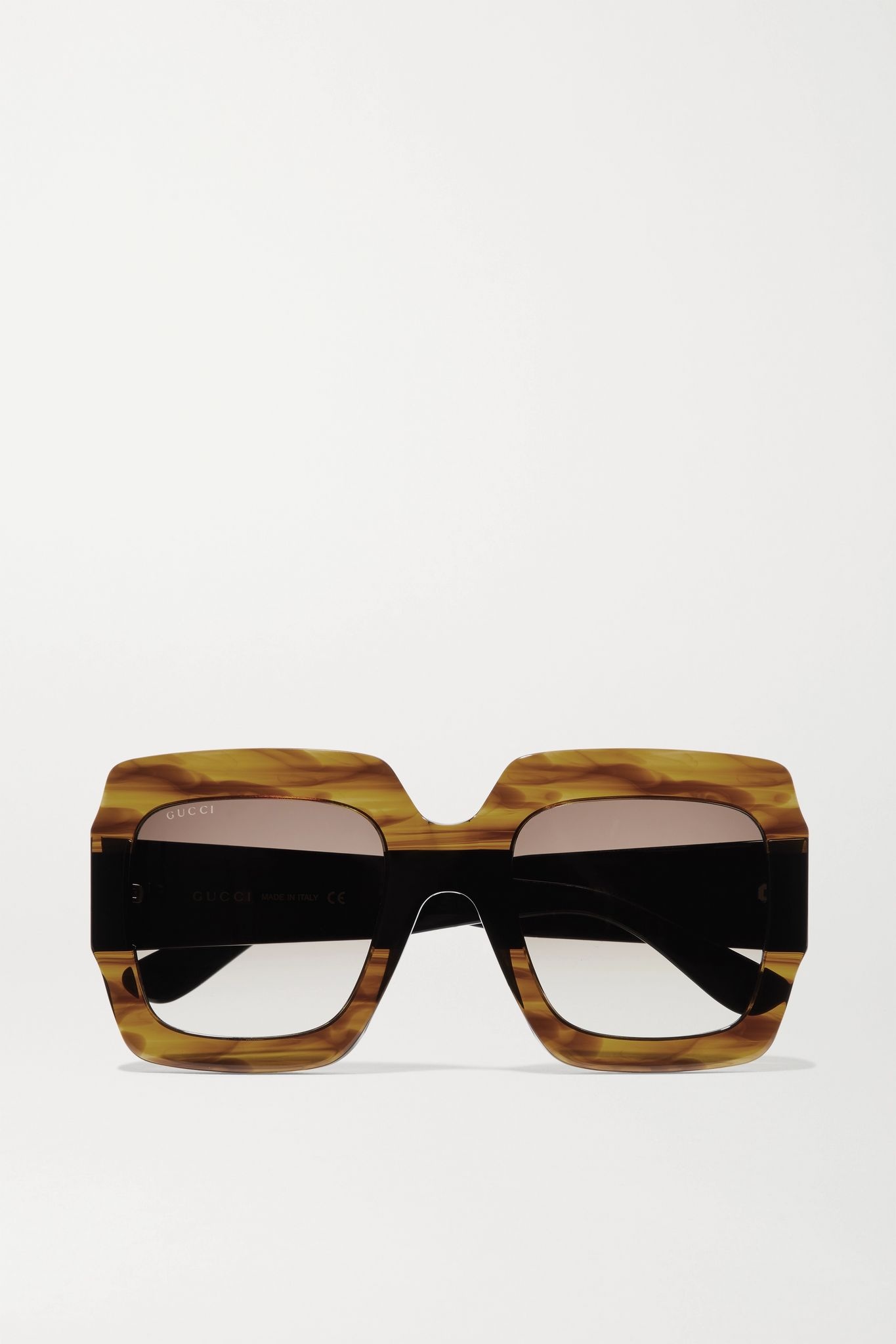 Oversized square-frame tortoiseshell acetate sunglasses - 1