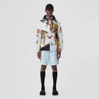 Burberry Map Print Washed Silk Drawcord Shorts outlook