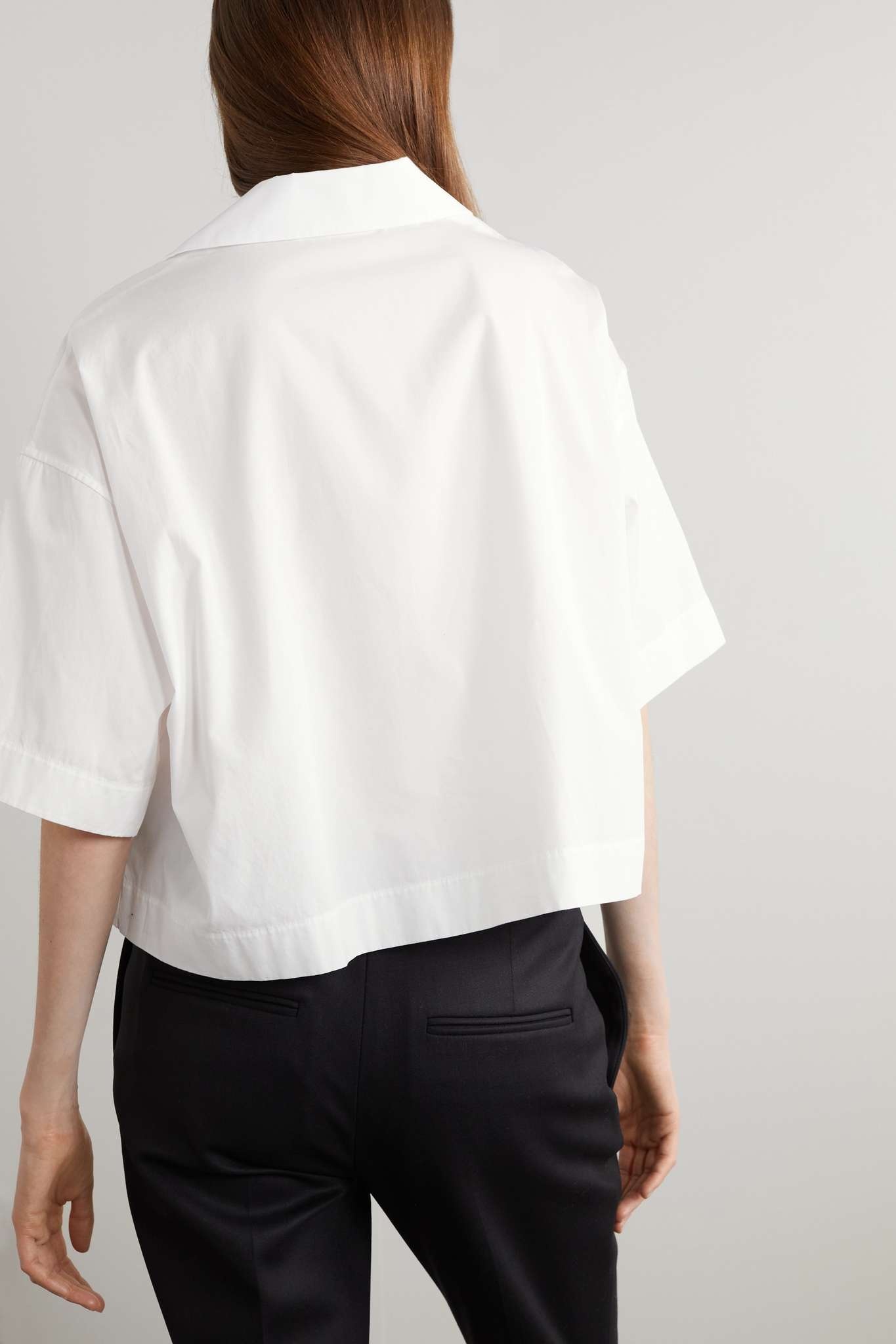 Lilita cropped cotton-poplin shirt - 3