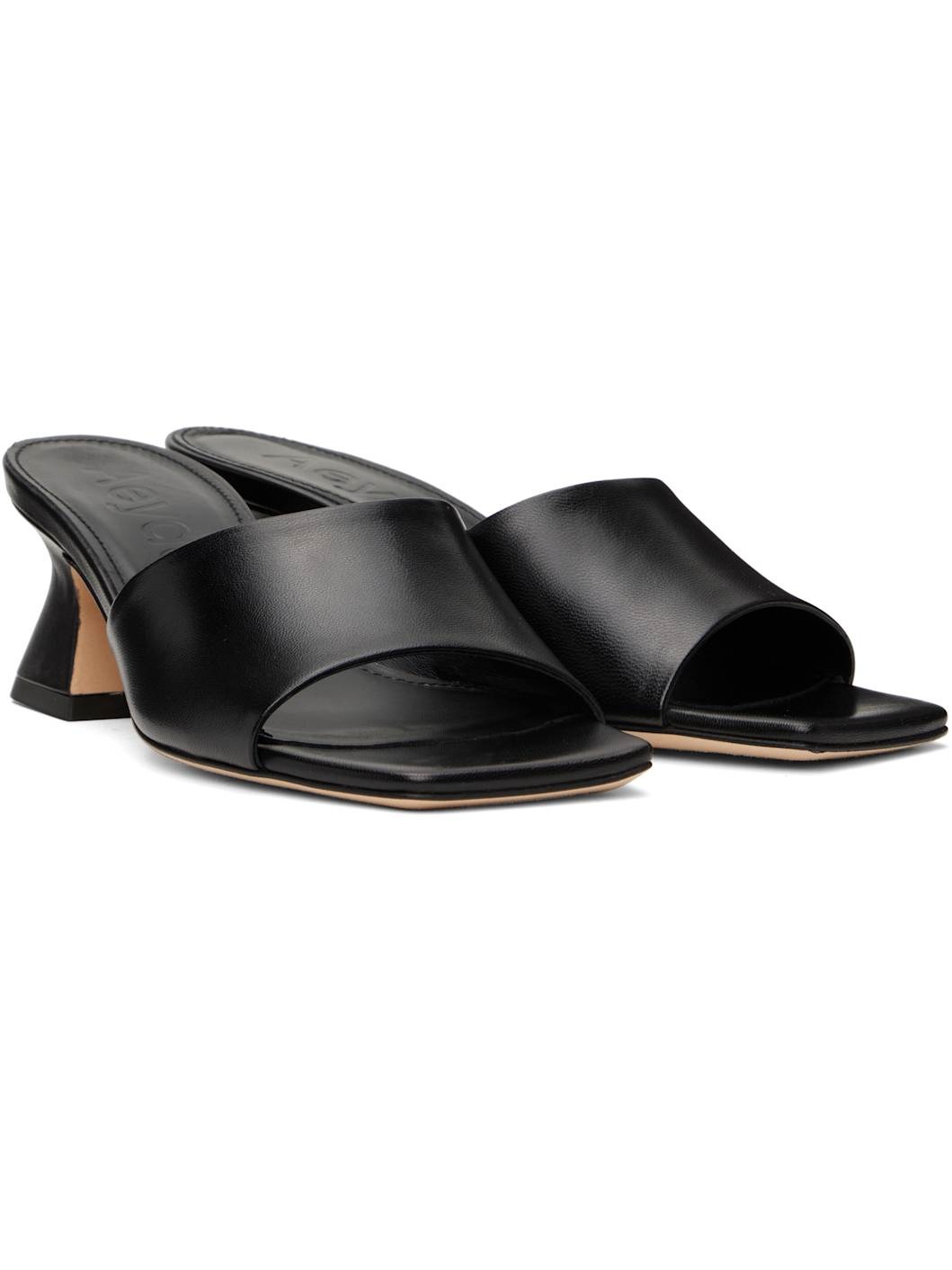 Black Ale Leather Mules - 4