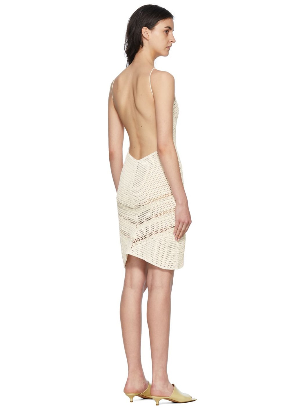 White Cotton Mini Dress - 3