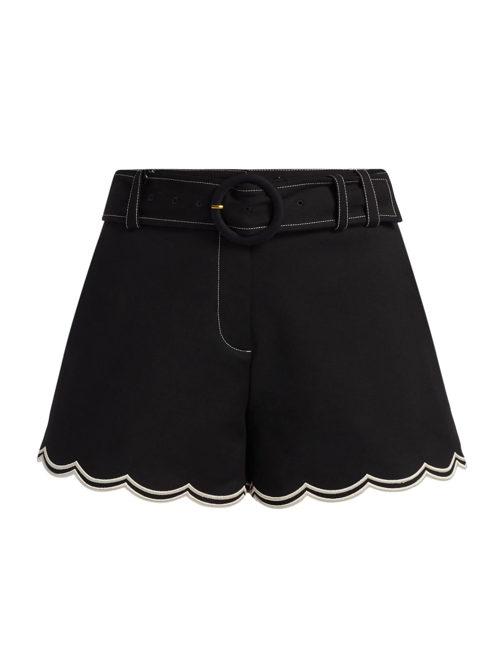 Women's Violeta Cotton-Blend Belted Shorts - Black - 1