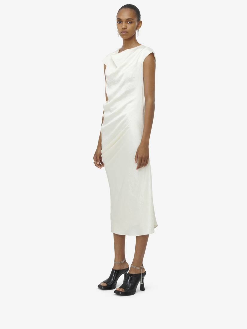 Asymmetric Draped Dress - 4