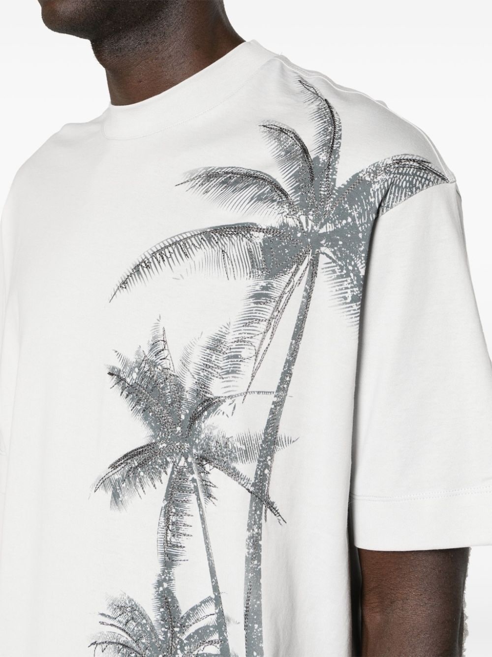 palm tree-print cotton T-shirt - 5