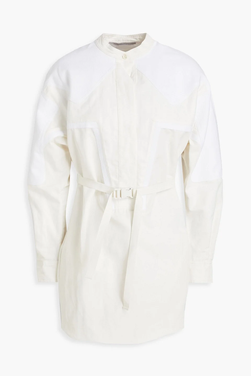 Liana belted piqué-paneled jacquard mini dress - 1