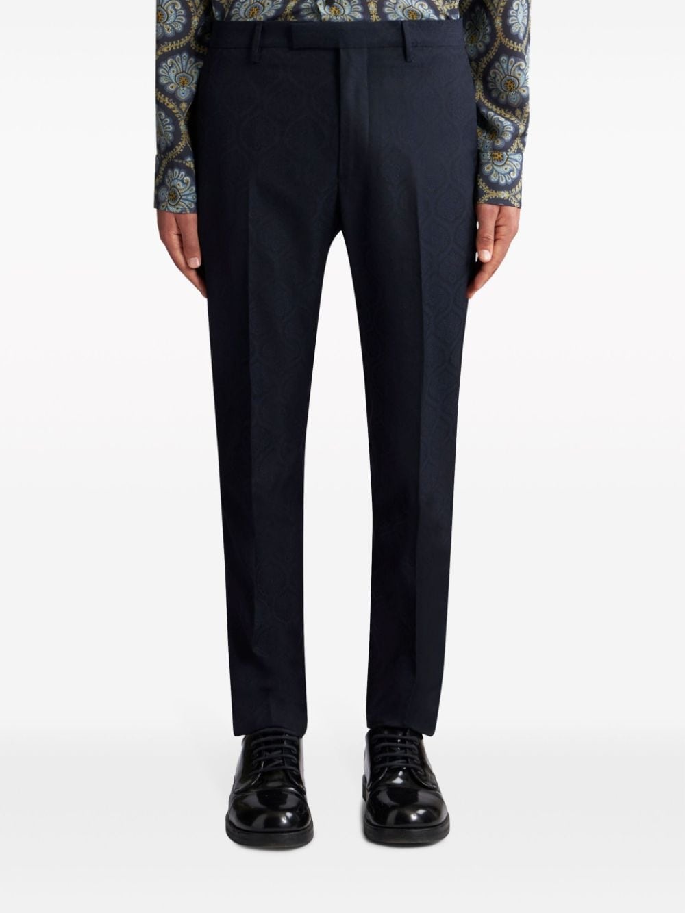 jacquard tapered-leg trousers - 2