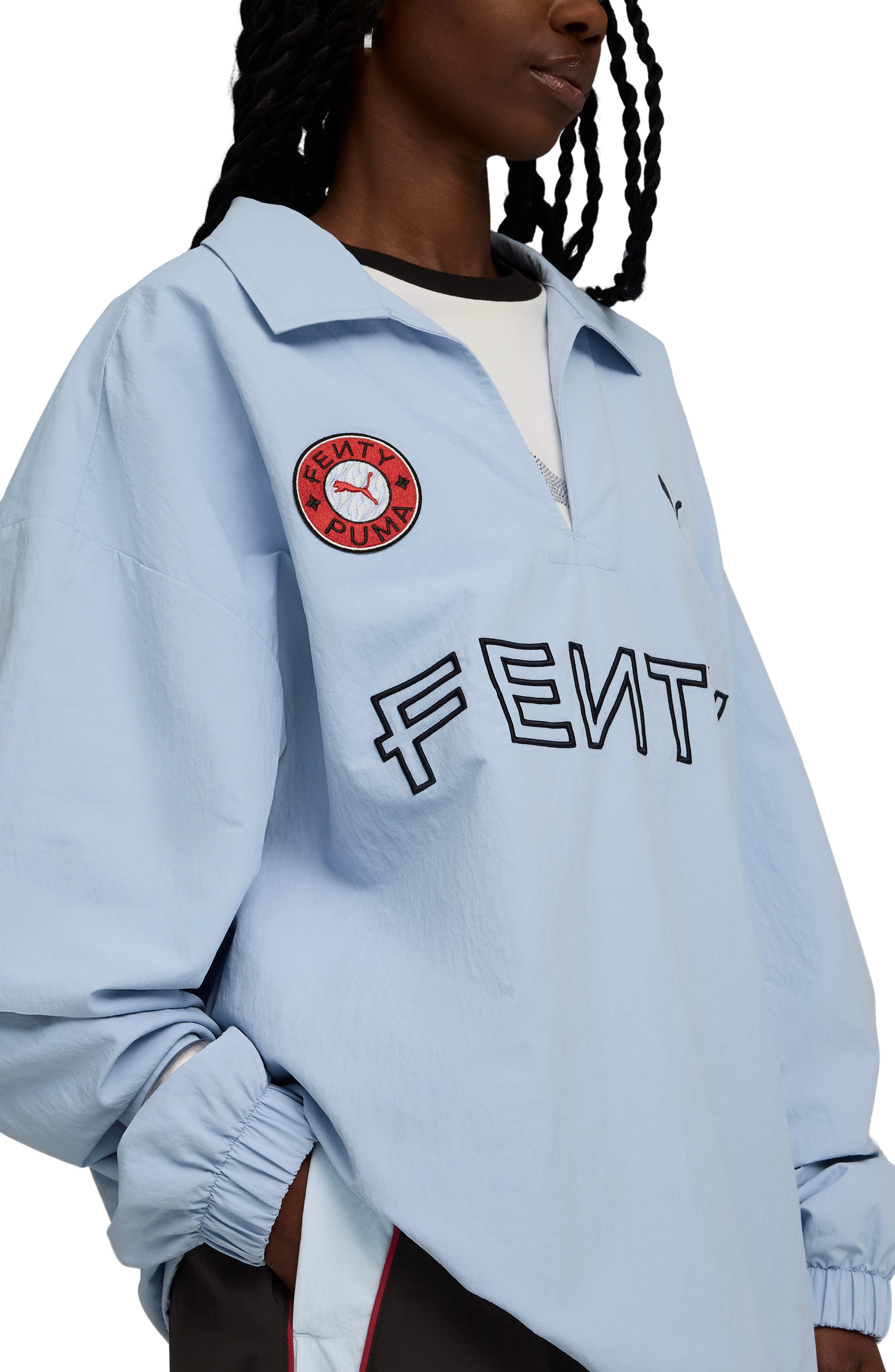 PUMA x FENTY Nylon Drill Pullover in Haute Tropic at Nordstrom - 3