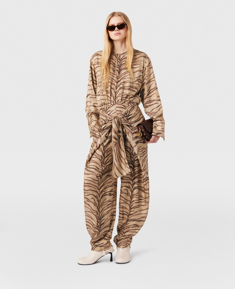 Stella McCartney Tiger Print Tie-Front Jumpsuit outlook