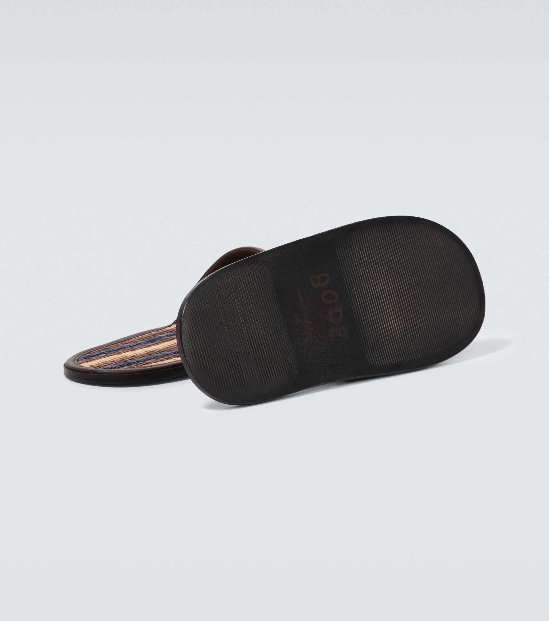 Duotone leather-trimmed slides - 7