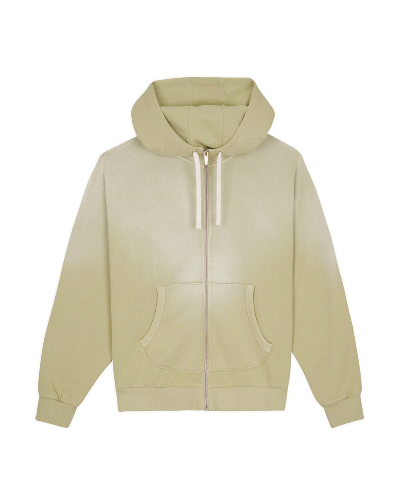 Padded Elbow Zip-Up Hoodie - Sand 1