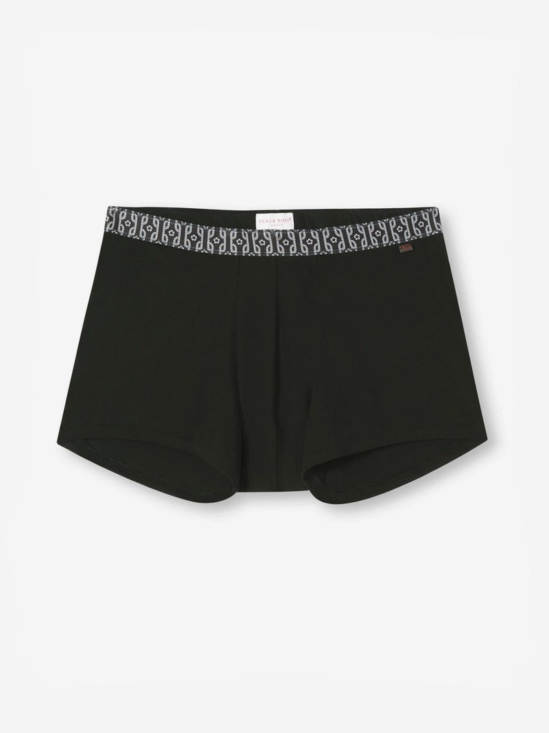 Derek Rose Men's Boxer Briefs Pima Cotton Stretch Black Rope Print outlook