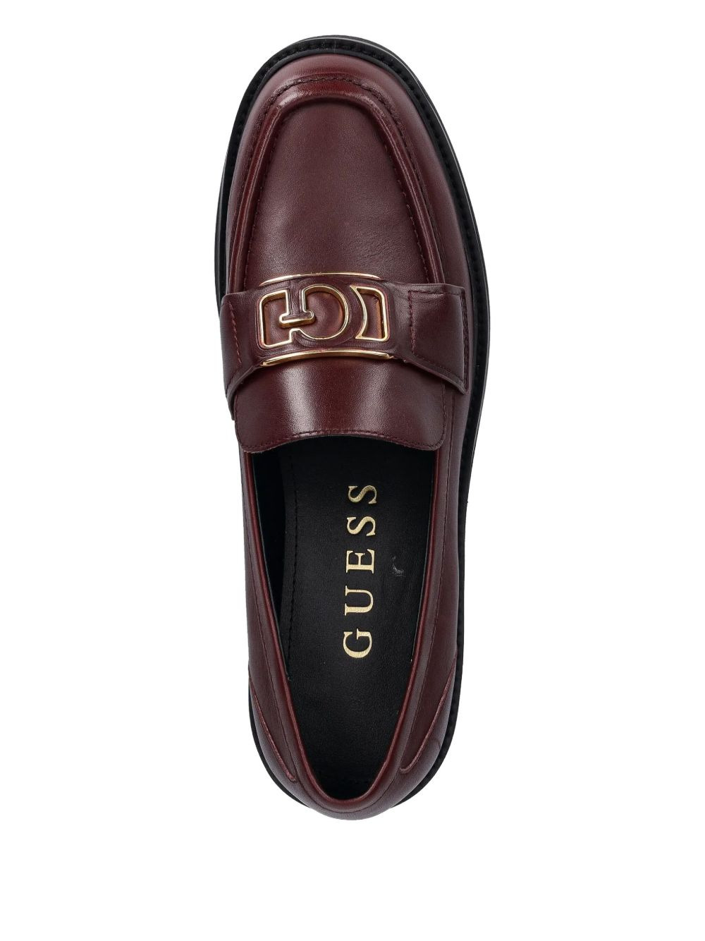 logo-plaque leather loafers - 3