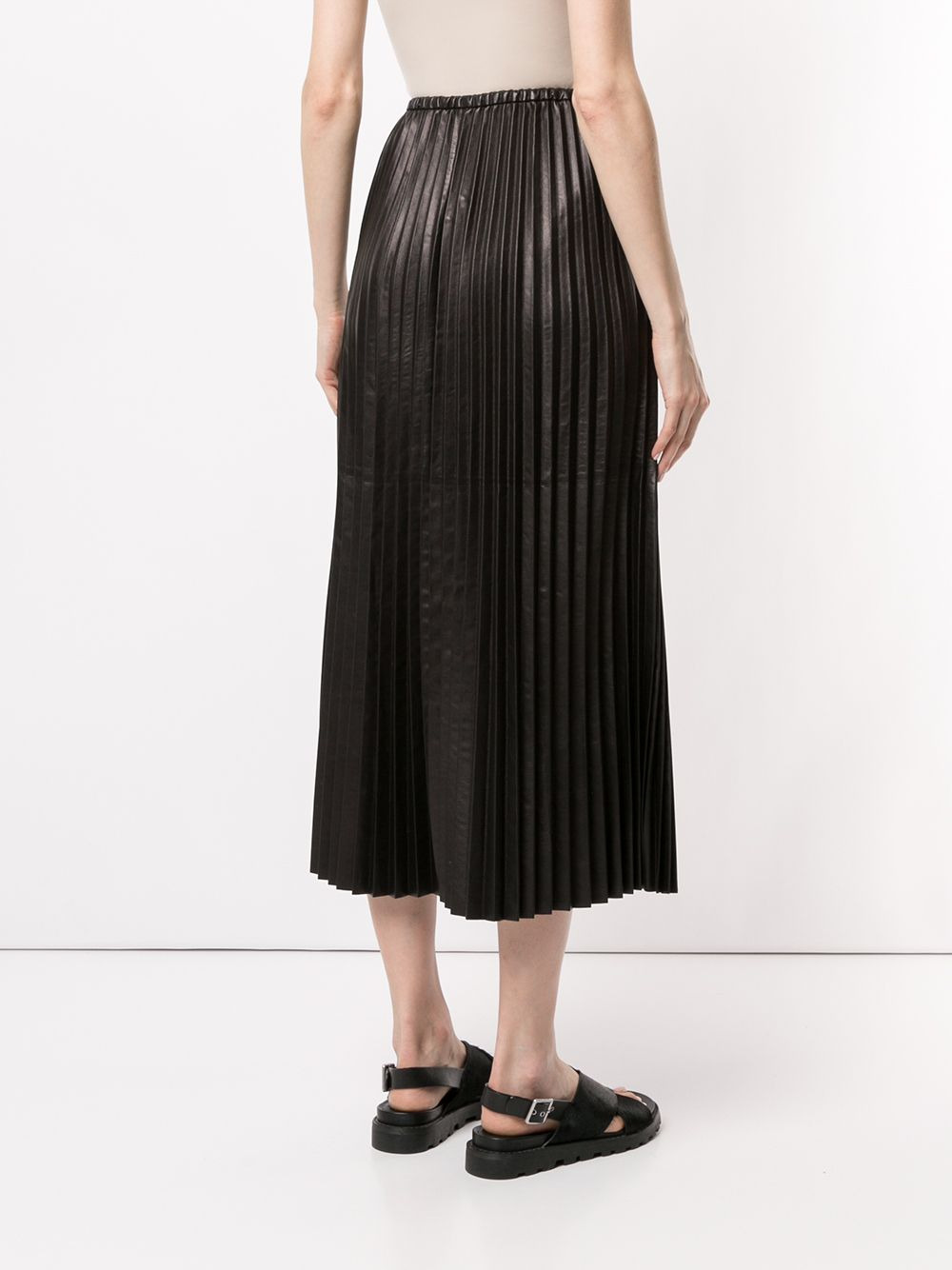 pleated leather skirt - 4