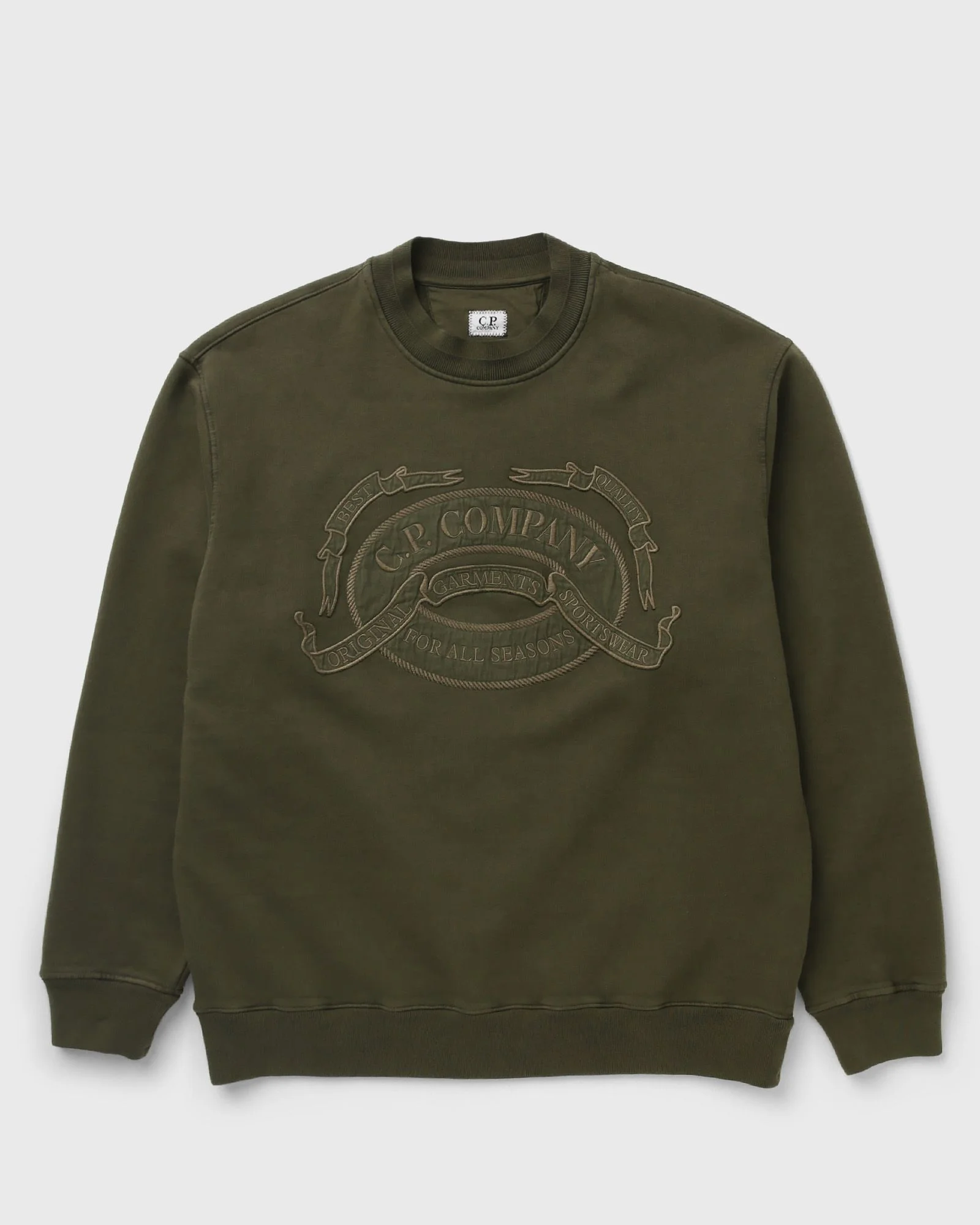COTTON FLEECE CREWNECK LOGO SWEATSHIRT - 1