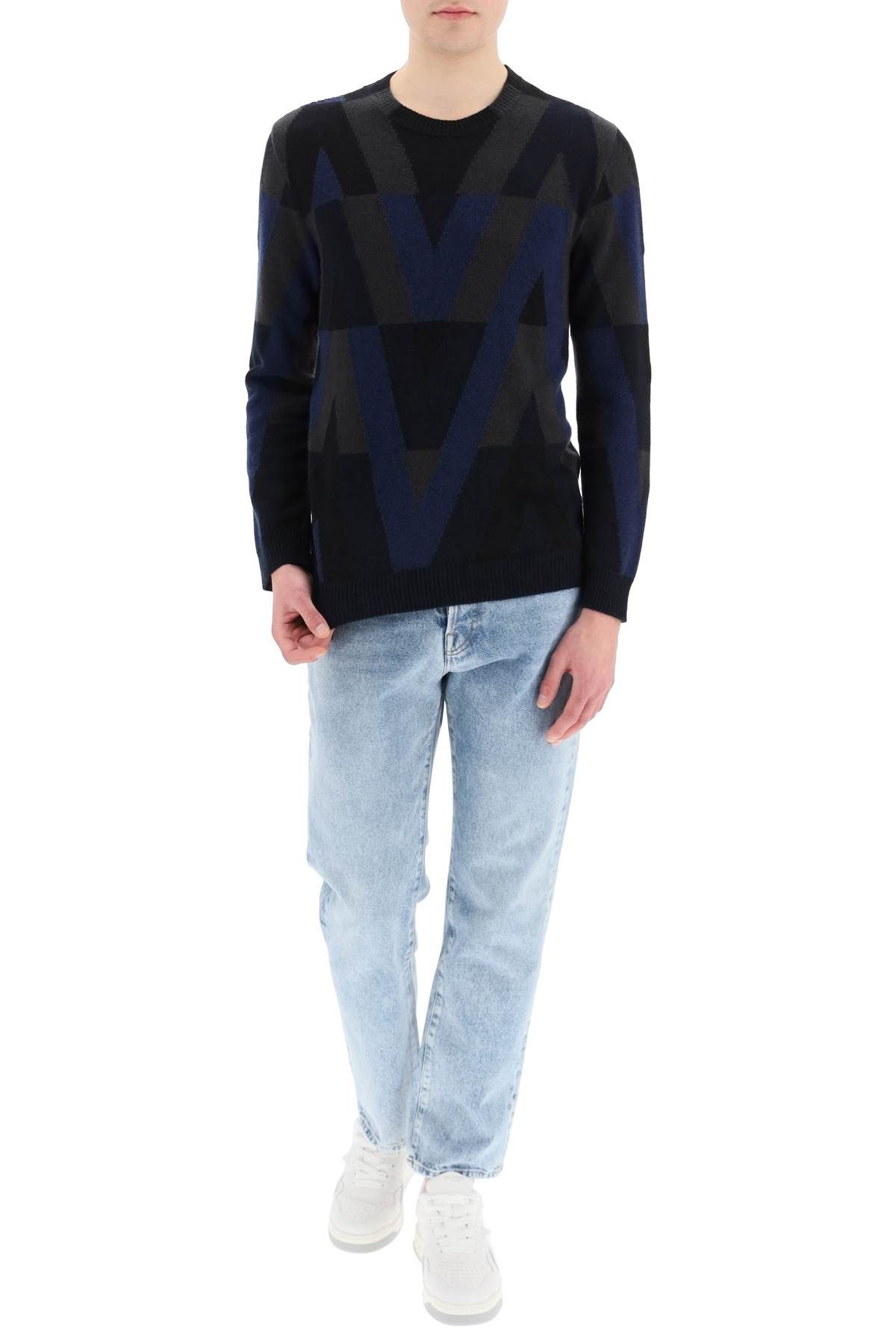 OPTICAL VALENTINO WOOL SWEATER - 2