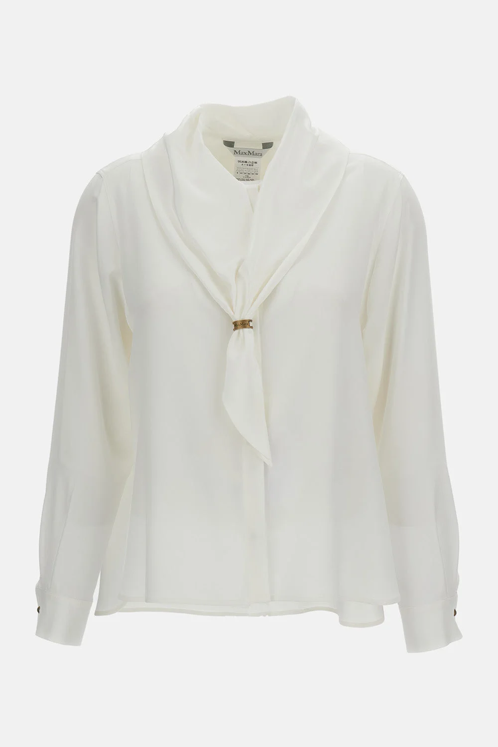 Max Mara Women Tie Neck Scarf Silk Shirt - 1