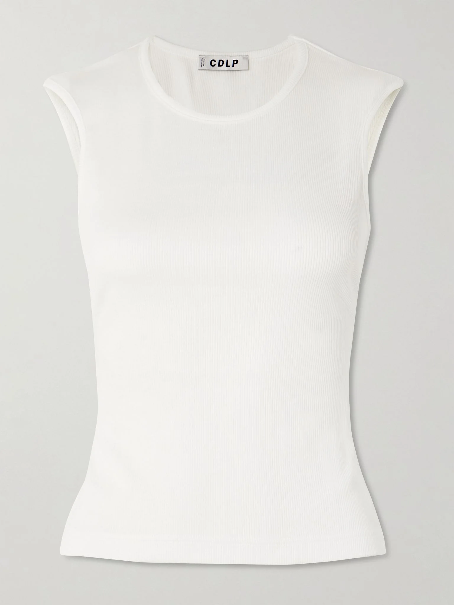 Ribbed TENCEL™ Lyocell and cotton-blend jersey tank White - 1