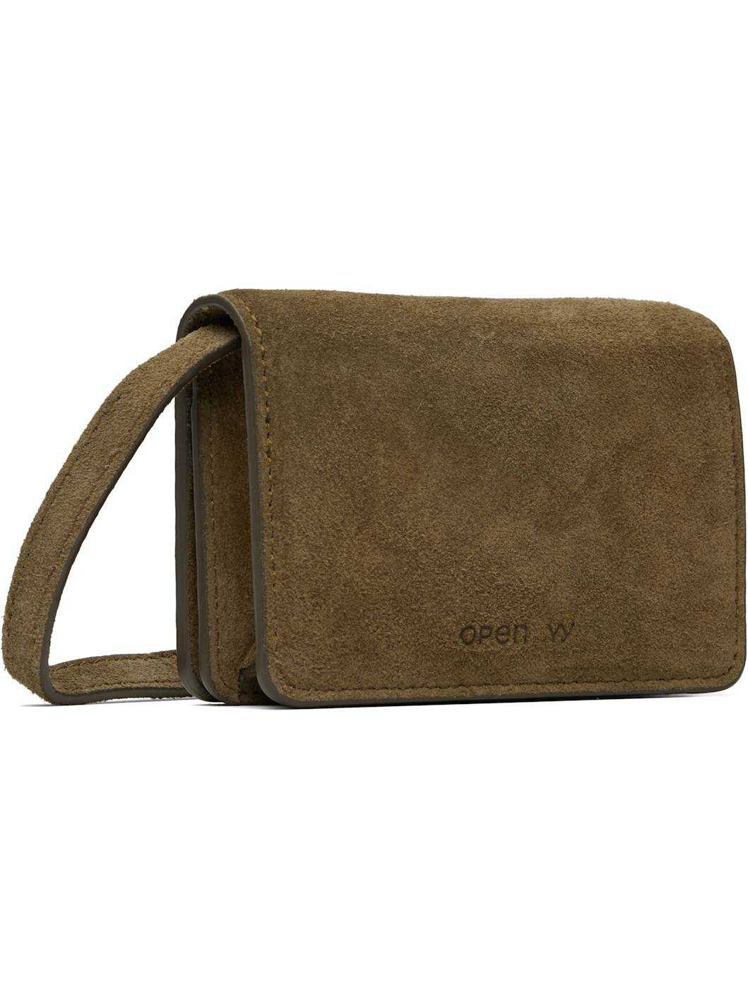 Brown Micro Suede Stud Wallet Bag - 3