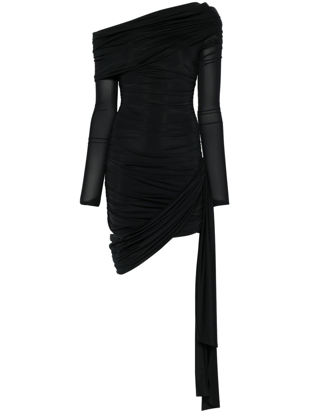 sash-detail draped mini dress - 1