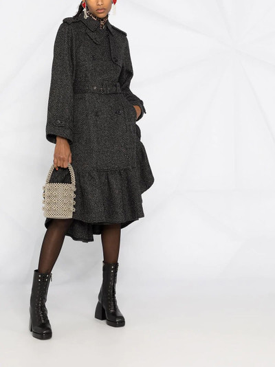 REDValentino ruffle hem trench coat outlook