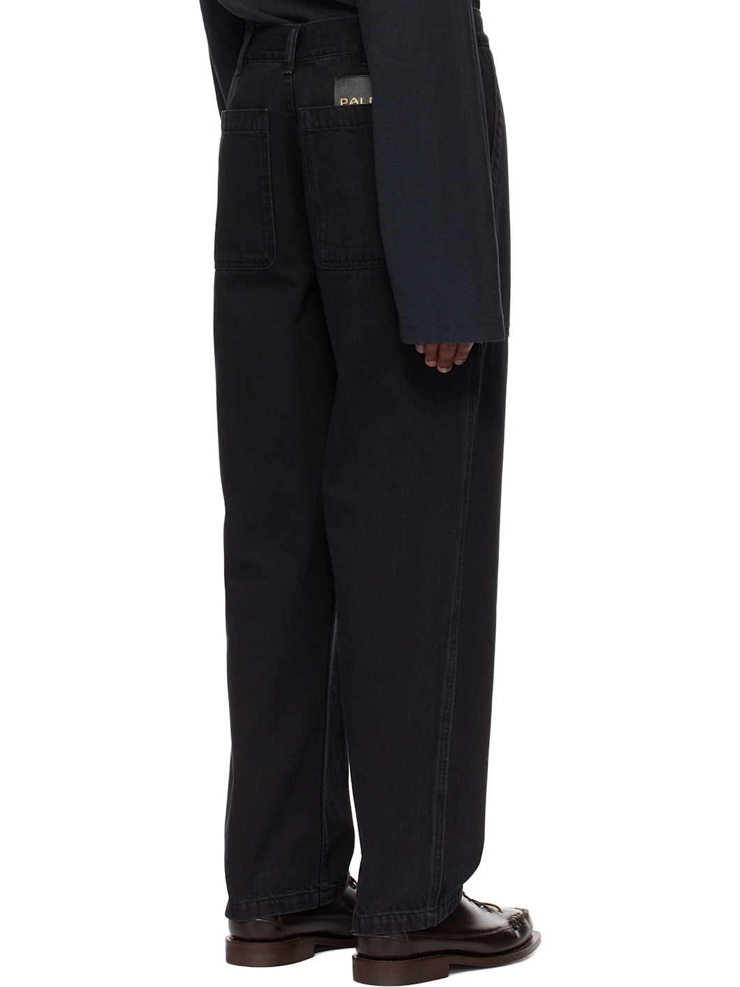 Black Twill Patch Jeans - 3