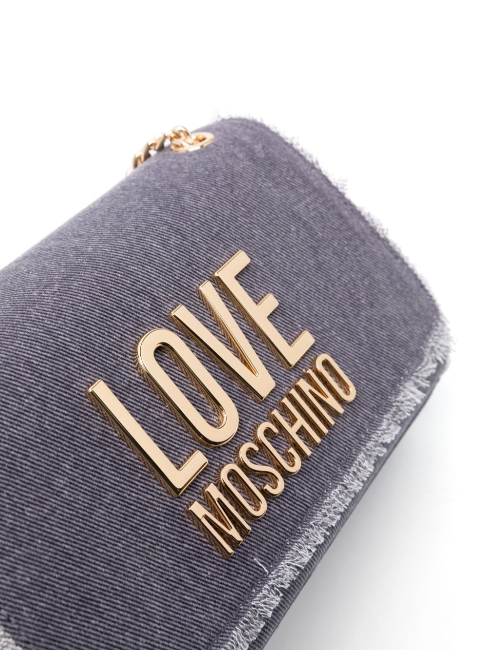 logo-plaque denim shoulder bag - 7