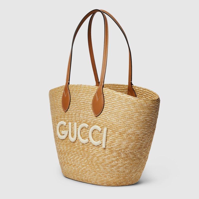GUCCI Medium tote bag with Gucci patch outlook