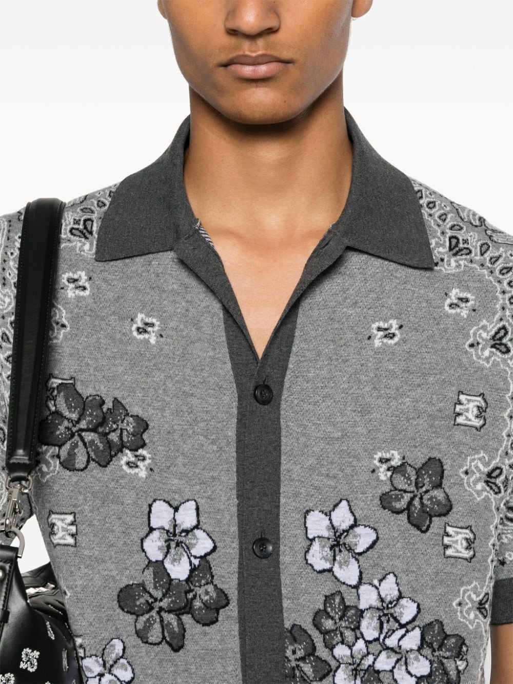 floral-jacquard knitted shirt - 5